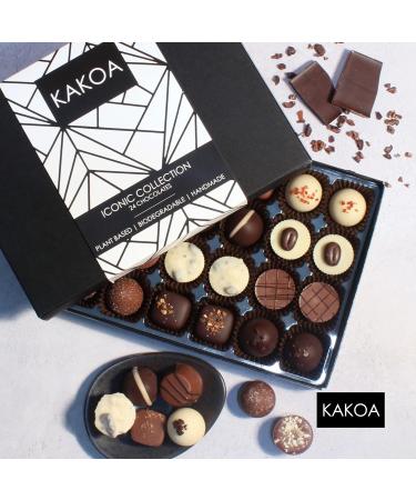 Shop Kocao Iconic Vegan Chocolate Box - 24 Luxurious Plant-Based Chocolates Brownies & Liqueurs - Dairy-Free & Delicious! - Buy Online on GoSupps.com