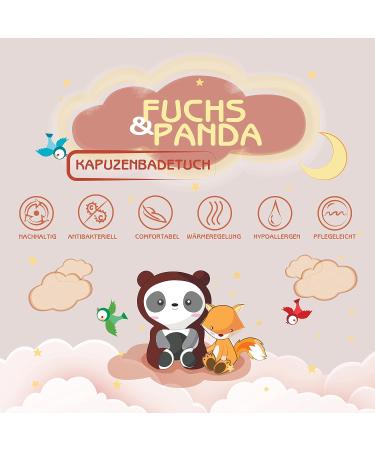 Fuchsundpanda Hooded Baby Towel - Extra Thick Warm & Soft 75x75cm | 100% Bamboo Hooded Towel with Gift Packaging (Peony) - Shop Now! - Buy Online on GoSupps.com