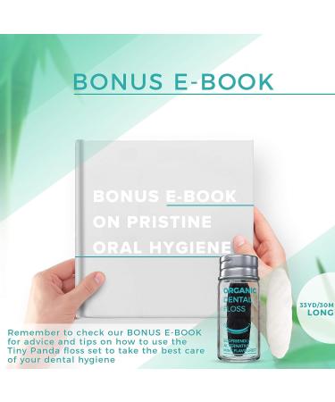 Eco-Friendly Dental Floss | Bamboo Charcoal | Refillable Glass Holder & Vegan Corn Starch Refill | Zero Waste Mint Flavored Floss - Tiny Panda - Buy Online on GoSupps.com