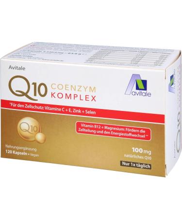 Avitale Coenzyme Q10 Complex Capsules - 100mg Plant-Based Q10 & Vitamin C - 120 Count for Energy & Antioxidant Support - Buy Online on GoSupps.com