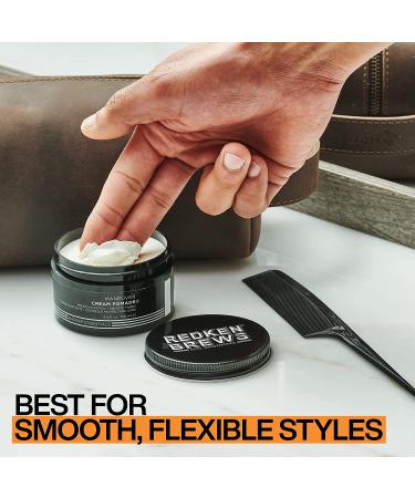 Redken Brews Cream Pomade 3.4oz for Men - Medium Hold, Natural Finish - Buy Online on GoSupps.com
