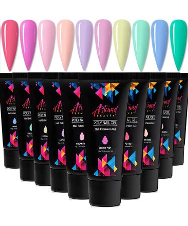 Astound Beauty Poly Nail Gel Kit - 10 Color Cream Gel Set - Buy Online on GoSupps.com