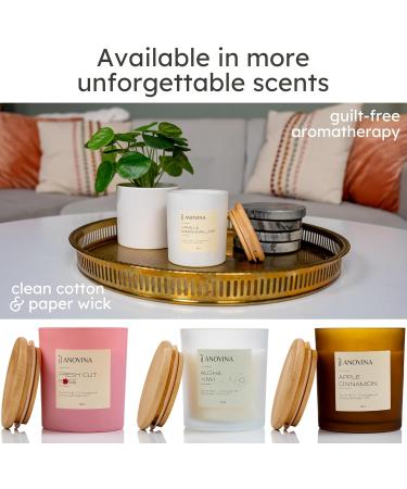 Anovina Vanilla Scented Candle Gift Box | Non-Toxic Hand Poured Candles in Glass Jar | Perfect Scented Gift for Mom | USA Made Vanilla Marshmallow Aroma - Buy Online on GoSupps.com