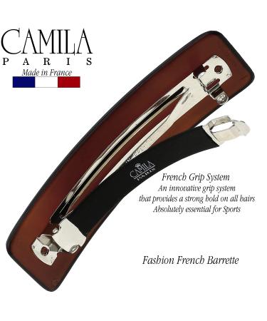 Camila Paris CP1475 French Hair Barrette Clip - No Slip, Durable Styling for Girls & Women | Strong Hold Grip, Rubberized Clasp | Made in France Tortoise Shell - Buy Online on GoSupps.com