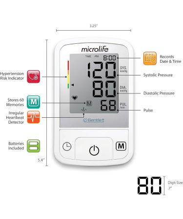 Microlife BPM2 Advanced Automatic Digital Blood Pressure Monitor | Large Cuff 60 Readings Hypertension Risk Indicator - Ship Worldwide - Buy Online on GoSupps.com