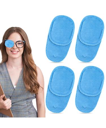 4 Pcs Eye Patches for Kids Girls Boys Soft Left & Right Eye Patch for Glasses Kids Eye Patch for Treating Lazy Eye Amblyopia Strabismus and After Surgery Recovery (Blue)