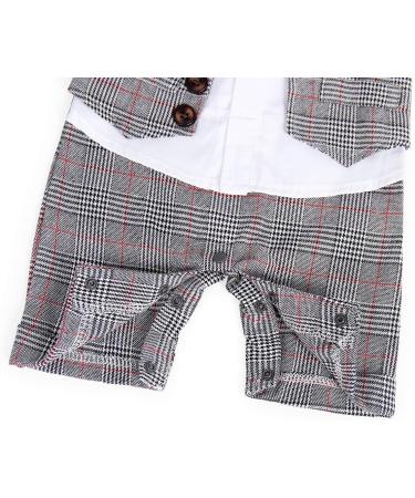 AmzBarley Baby Boys Gentlemans Tuxedo Rompers Grey 6-12 Months - Buy Online on GoSupps.com