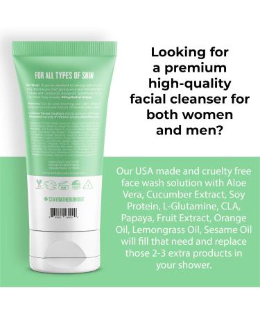 Hydrating Face Wash - Gentle Cleanser for Oily Dry & Sensitive Skin | 6oz Gel for Men & Women - Buy Online on GoSupps.com
