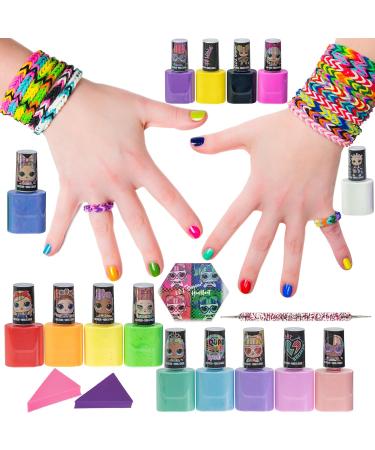 L.O.L Surprise! Tie-Dye Nail Art Set - 19-Piece Non-Toxic Nail Polish & Accessories for Kids (Ages 5+) - Perfect for Slumber Parties & Mani/Pedi Days - International Shipping Available - Buy Online on GoSupps.com