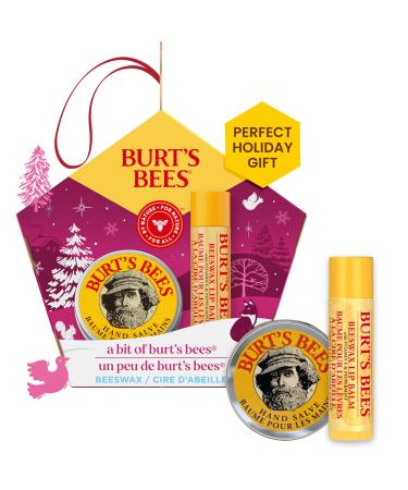 Burt's Bees A Bit of Burt's Bees Beeswax Lip Balm and Hand Salve Gift Set Natural Origin Skin Care and Lip Care 2-Piece Set 0.15 oz./0.3 oz.