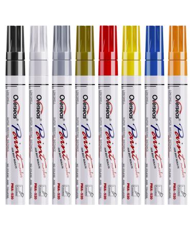 Paint Marker Pens - 8 Pack Assorted Color Permanent Oil Based Paint Markers Waterproof Quick Dry Medium Tip Paint Pen for Metal Wood Fabric Plastic Rock Mugs Canvas Glass Stone Art Craft