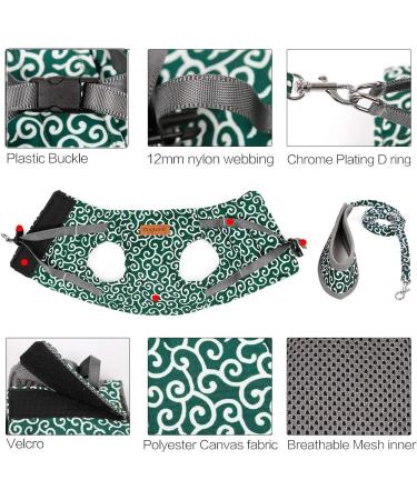 Etopars Cat Dishes & Leash Set | Adjustable Cat Vest & Outbreak-Proof Harness for Kittens & Puppies - XS Green - Buy Online on GoSupps.com