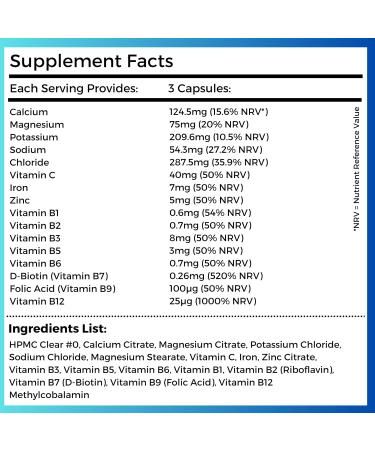 Hydra Pact Electrolytes Complex 90 Vegan Capsules - High Strength Rehydration & Hangover Keto Friendly Formula with Vitamins & Minerals - Electrolyte Supplement by Nutripact - Buy Online on GoSupps.com