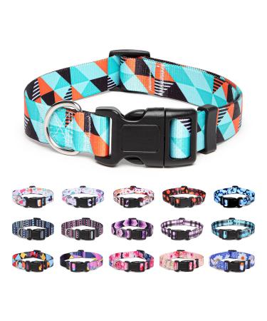 Suredoo dog collar adjustable soft & comfort nylon dog collar for small medium large dog puppies (m geometry) m (neck circumference 33-55 cm width 2 cm) geometry