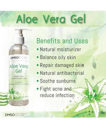 DMSOSTORE Aloe Vera Gel 32 oz (908g) Alcohol-Free Made From Purified Aloe Vera Inner Leaf Soothing Skin Moisturizing Hydrating - Buy Online on GoSupps.com