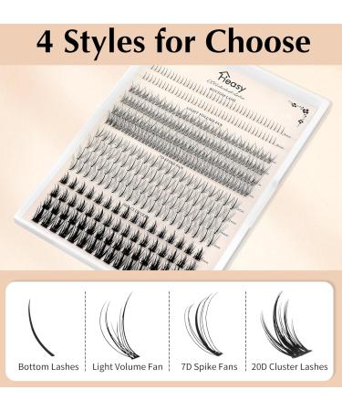 Manga Lash Clusters | Spiky Anime Lashes | 5-16mm Mixed Individual Lash Clusters | Wispy Bottom Lashes for At-Home Self Application | Black - Buy Online on GoSupps.com