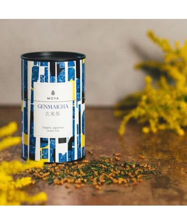 Organic Moya Gr n-Tee Genmaicha 60g - Loose Leaf Green Tea with Roasted Rice | Vegan-Friendly Japanese Genmai Cha | Gift-Ready Multicolored Metal Can - Buy Online on GoSupps.com