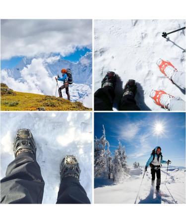 Giggleway Traction Cleats - Anti Slip Snow Grips with 19 Stainless Steel Spikes | M/L/XL L(Shoe Size W 8.5-11.5/M 7-9.5) | Suitable for Women, Men, and Kids - Black - Buy Online on GoSupps.com