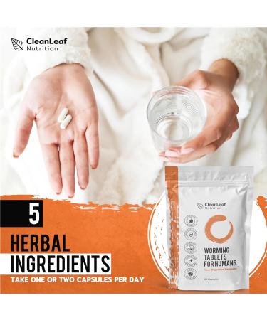 CleanLeaf Herbal Wellness Tablets - Natural Formula with Wormwood, Black Walnut & Clove - 60 Capsules - Buy Online on GoSupps.com
