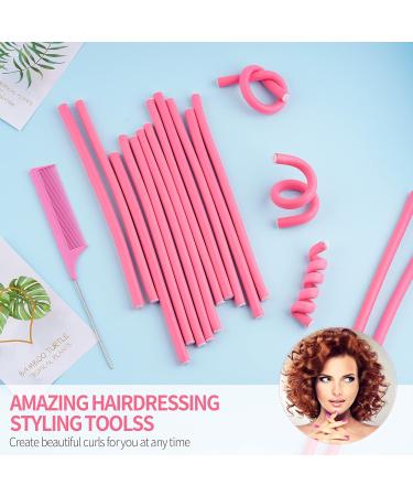 60PCS 9.45 Flexible Curling Rods Hair Rollers Set with Steel Pintail Comb - No Heat Hair Curlers for Short and Long Hair - Buy Online on GoSupps.com