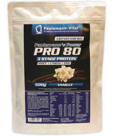 Buy Pro 80 Paulemann-Vital 500g Vanilla Whey Casein Egg - Best Quality Protein Supplement for International Shipping - Buy Online on GoSupps.com