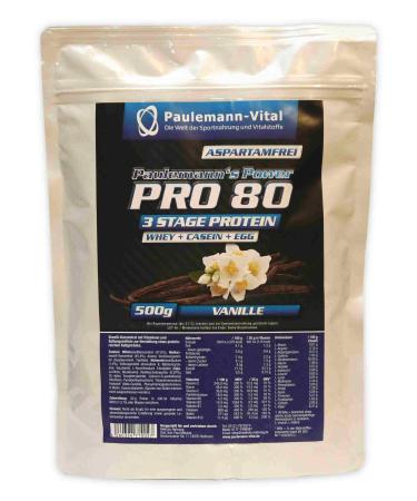 Pro 80 Paulemann-Vital 500 g Vanilla Whey Casein Egg