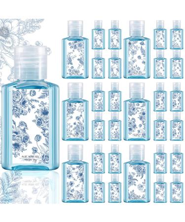 Demissle 30 Pcs Blue and White Flower Mini Aloe Vera Gel Bulk Wedding Favors for Guest Chinoiserie 1oz Travel Size Aloe Vera Gel Gift for Wedding Something Blue Bridal Baby Shower Thank You Gift Favor