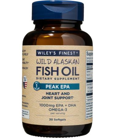 Wiley's Finest Wild Alaskan Fish Oil Peak EPA 1000 mg 30 Fish Softgels