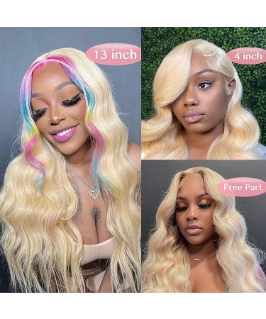 Octtsea 613 Blonde Lace Front Human Hair Wig 22 Inch Body Wave | Pre Plucked with Baby Hair | 150% Density HD Lace Frontal Wig for Women - Buy Online on GoSupps.com