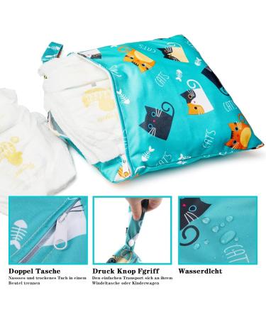 3-Piece Wetbag Diaper Bag Set | Reusable & Washable Organizer Bags for Toddler Travel - Blue - Buy Online on GoSupps.com