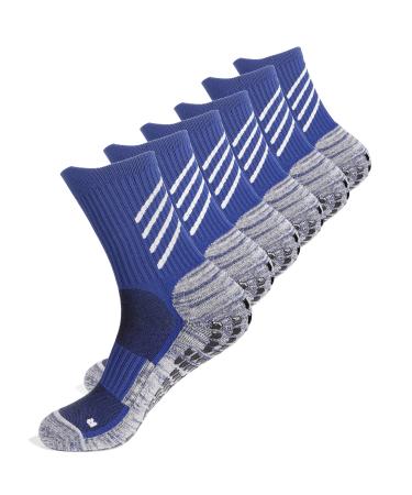 Slip-proof football socks men women grip sock football anti-rupsch sports socks for rugby basketball yoga hiking running handball ... m navy-3 couples