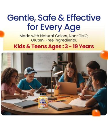 Kids Eye Vitamins - Eye Health Gummy for Kids & Teens Lutein Gummies 12mg with Zeaxanthin 30 Easy-to-Chew Mango Flavor Gummies - Natural Vegan and Non-GMO Formula - Buy Online on GoSupps.com