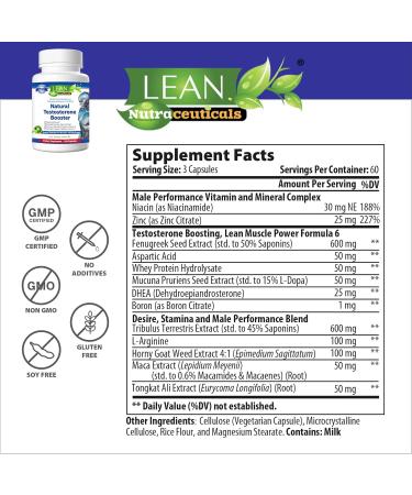 Buy Testosterone Booster for Men - 180 Capsules for Energy Muscle Gain & Hormone Balance | Maca Root Horny Goat Weed Tongkat Ali Tribulus - Buy Online on GoSupps.com