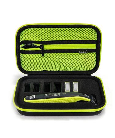 LinMei Hard Oneblade Case Compatible with Philips Norelco OneBlade QP2520 QP2530 QP2570 QP2620 QP2630 Electric Razor Protective Bag Shaver Storage Case Portable Shaver Organizer Case (Green)