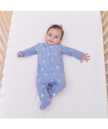 aden + anais Baby Comfort Knit Footie - Long Sleeve Infant Onesie 0-3 Months Blue Moon - Buy Online on GoSupps.com