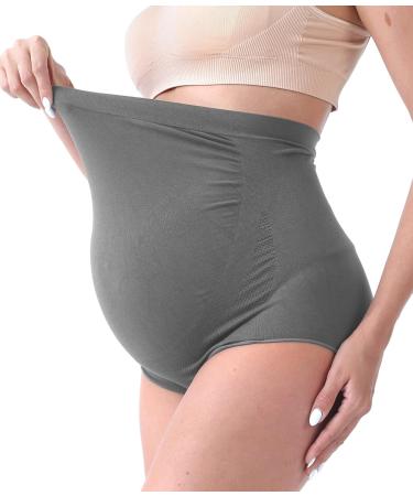 SUNNYBUY Women's Maternity High Waist Seamless Hipster Panties 4-Pack - Over Bump XXL, Black/Grey - Buy Online on GoSupps.com