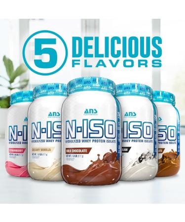ANS N-ISO HYDRO WHEY Protein ISOLATE Performance 100% Pure + BCAAs - 25g of Protein - Cookies & Cream - 1.8 lb - Buy Online on GoSupps.com