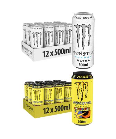 Monster Energy Drinks 12 Pack 500ml (12 Cans Ultra White & 12 Cans The Doctor) - By Shop 4 Less