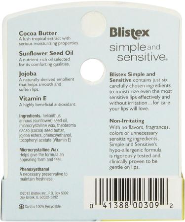 Blistex Simple & Sensitive Lip Moisturizer 0.15 oz - Pack of 10 | Hydrating Lip Balm Set - Buy Online on GoSupps.com