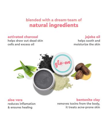 Glo-On Skincare Charcoal Face Mask | Acne Treatment Natural Ingredients Blackhead Remover & Skin Refreshing for All Skin Types - Buy Online on GoSupps.com