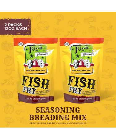 Joe's Gourmet Fish Fry Seafood Breading Mix - As Seen on Shark Tank - Seasoned Coating Mix for Fish, Chicken, Shrimp & Vegetable - Tasty Air Fryer Breading Batter - 12 Oz (Pack of 2) - Buy Online on GoSupps.com