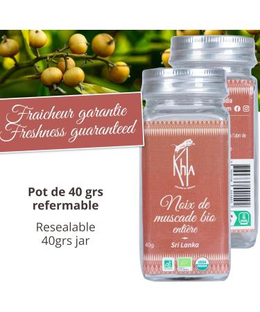 Nutmeg - Organic - whole - 40 g - Jar - Buy Online on GoSupps.com