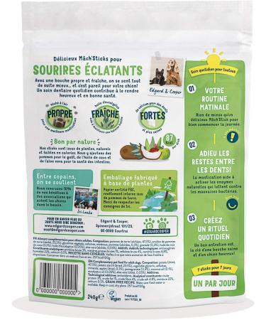 Edgard Cooper Friandises Pour Chien (Eucalyptus & Pomme 7 b tons x 8) Grand Un par Jour Faible en Calorie Mastication Longue Efficace Haleine Fra che - Buy Online on GoSupps.com