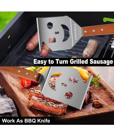 BBQ Accessories for Grill 7 in 1 BBQ Spatula with Fork for Charcoal Gas Grill 17 Inch Barbecue Tools Dad Gifts Gifts for Men Dad Husband - Buy Online on GoSupps.com