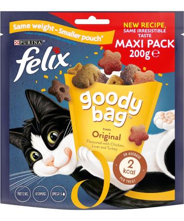 Felix Goody Bag Cat Treats Original Mix 200g Pack of 5 Original Mix 200 g (Pack of 5) - Buy Online on GoSupps.com