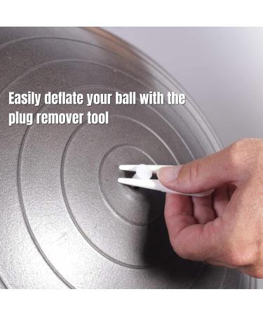 Exercise Ball Pump Inflator + Replacement Plugs | For Stability, Yoga, Pilates Balls | Includes Stopper Remover Tool - Buy Online on GoSupps.com