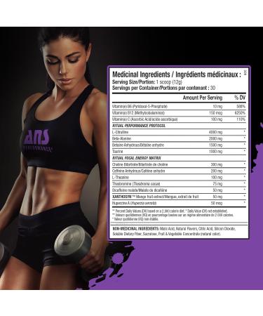 ANS Performance Ritual Pre Workout (30 servings 12.7 oz) - Complete Preworkout Formula - Energy Focus & Strength - Increase Power Output & Workout Volume - Endurance & Stamina (Grape) - Buy Online on GoSupps.com