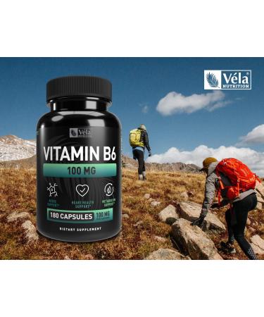 Vitamin B6 100mg Capsules | Pyridoxine HCL for Energy & Heart Health | 180 Capsules - Buy Online on GoSupps.com