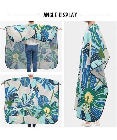 Waterproof Barber Cape - Blue Flower & Cheetah Haircut Bib for Men & Women | Unisex Hair Cutting Cape - Buy Online on GoSupps.com