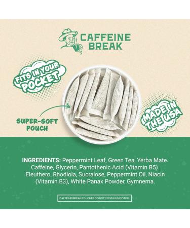 ALP Supply Co - Caffeine Break Peppermint Caffeine Pouches - Smooth Peppermint Flavor - Clean Bold Energy Anytime - Made in USA - 50mg per pouch - 15 Pouches - Buy Online on GoSupps.com